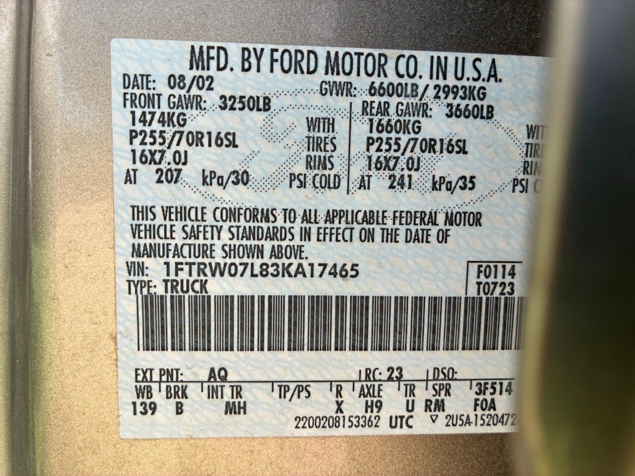 Ford F-150 XLT SuperCrew Short Box 2WD 2003
