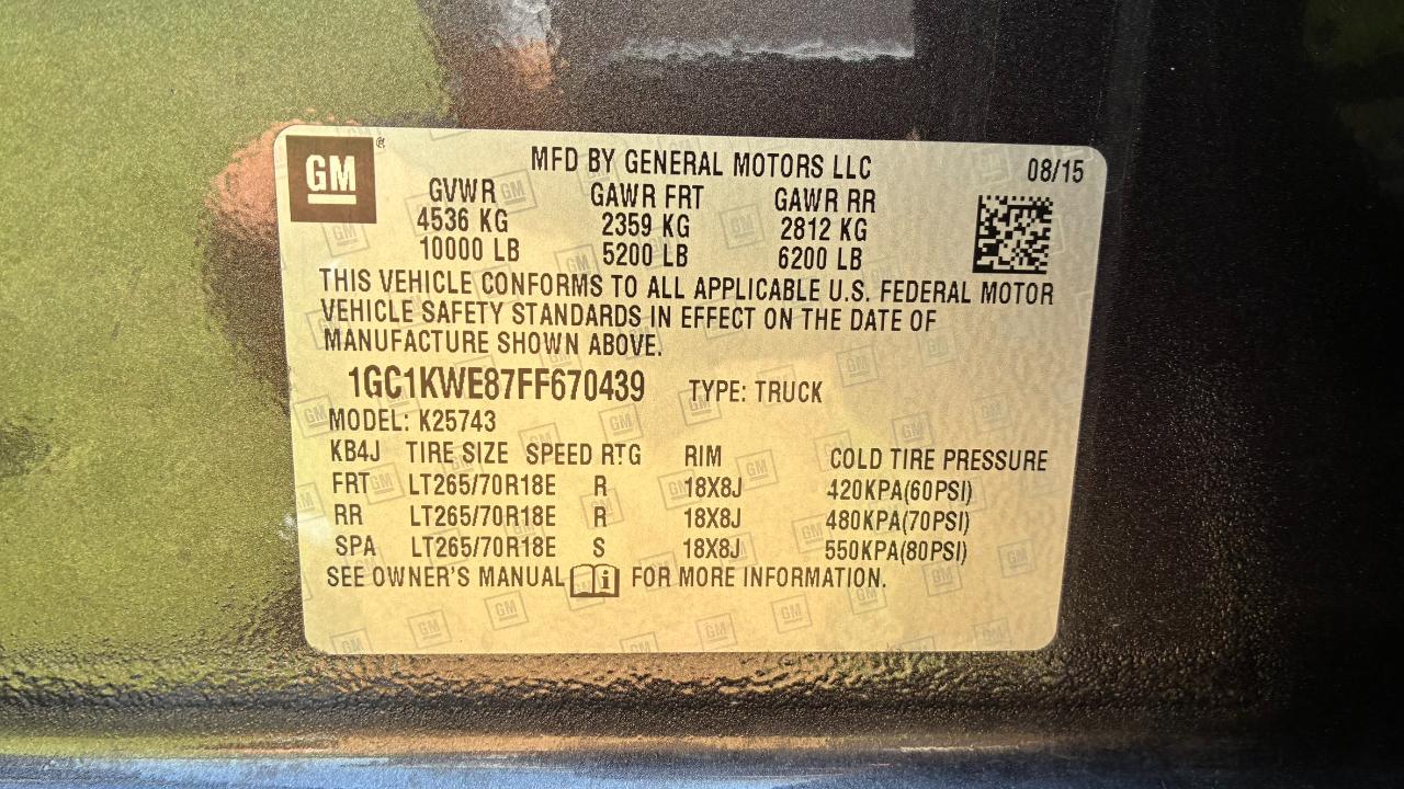 Chevrolet Silverado 2500HD LTZ Crew Cab Long Box 4WD 2015