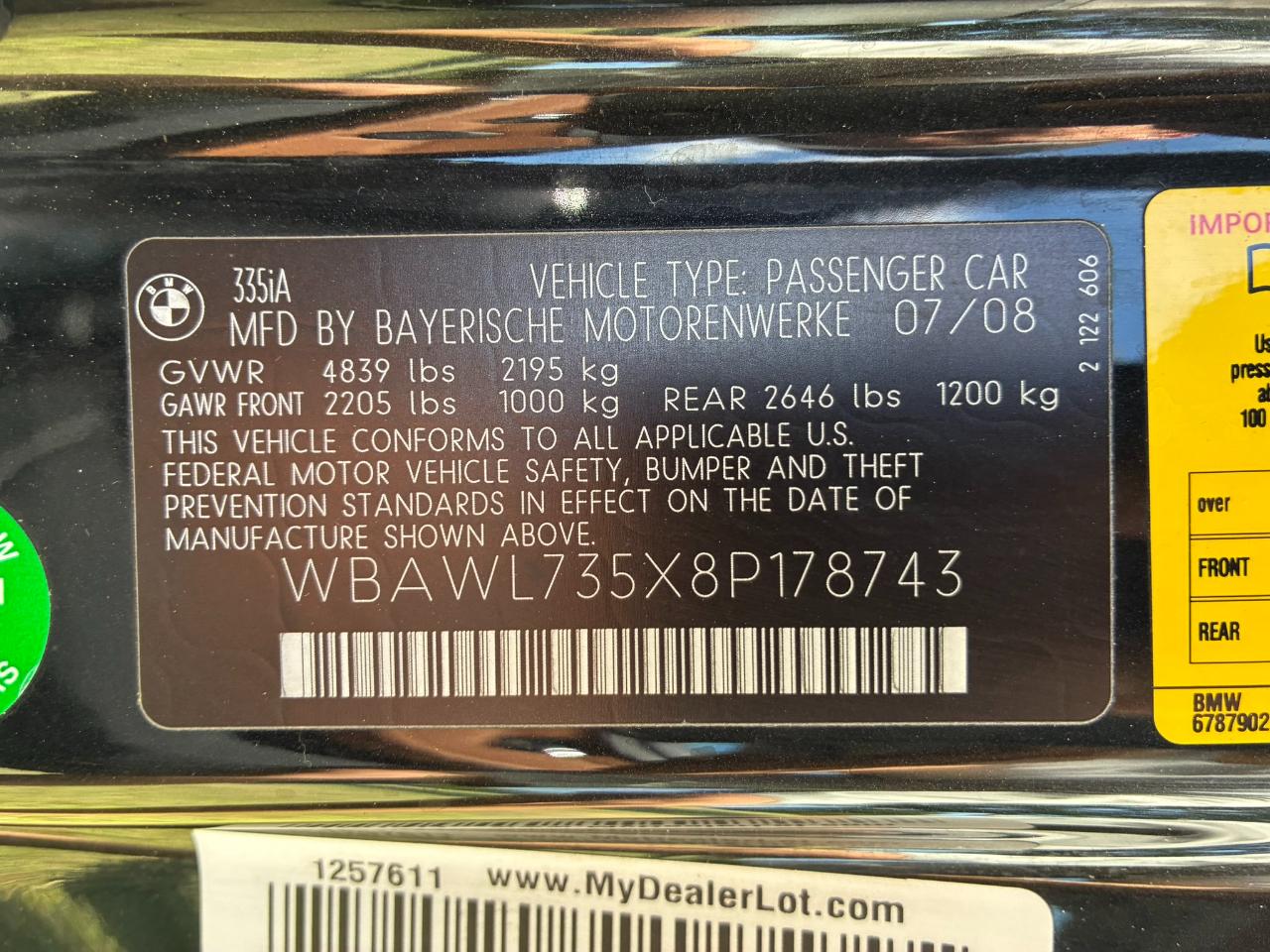 BMW 3-Series 335i Convertible 2008