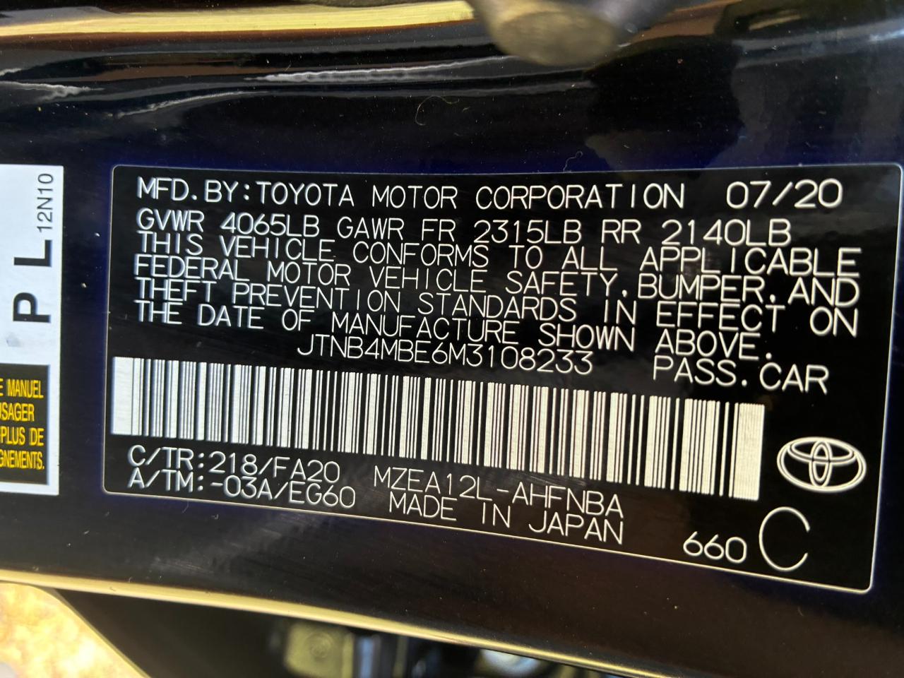 Toyota Corolla SE Hatchback 6M 2021