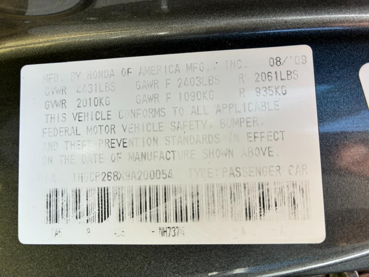 Honda Accord EX-L Sedan AT 2009