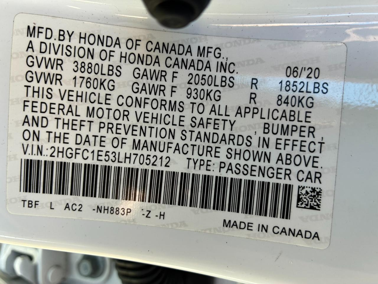 Honda Civic Si 4dr Sedan 6M 2020