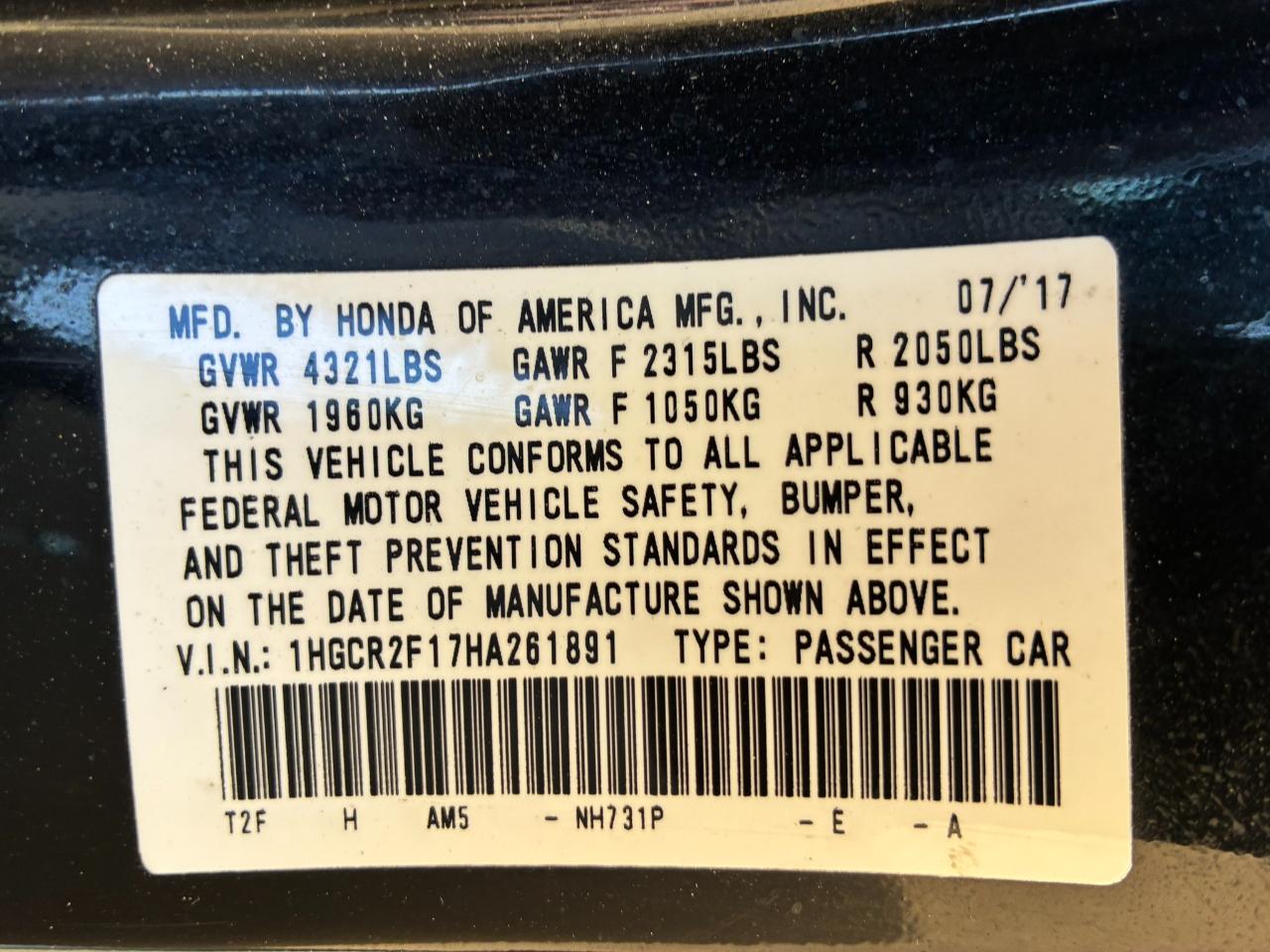 Honda Accord Sport Special Edition CVT 2017