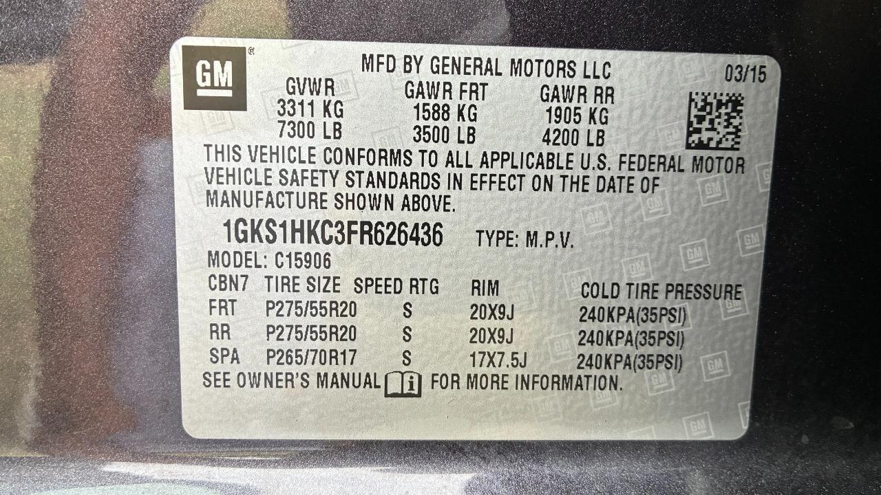 GMC Yukon XL SLT 1/2 Ton 2WD 2015