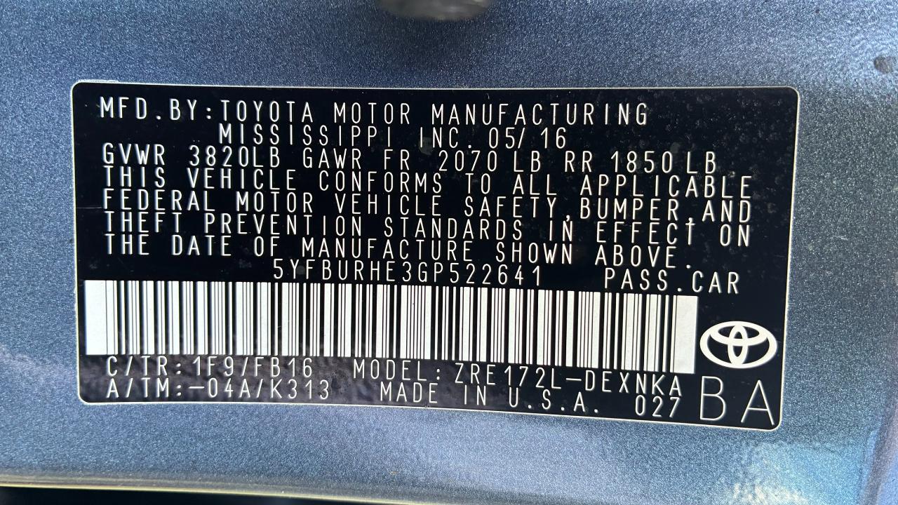 Toyota Corolla LE 4D Sedan 2016