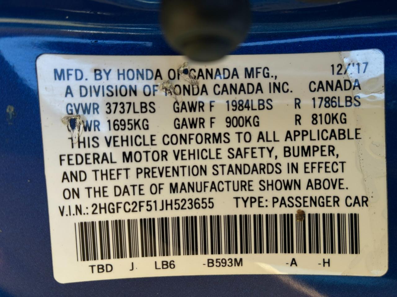Honda Civic LX Sedan CVT 2018