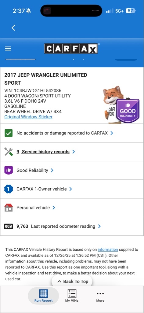 Jeep Wrangler Unlimited Sport 4WD 2017