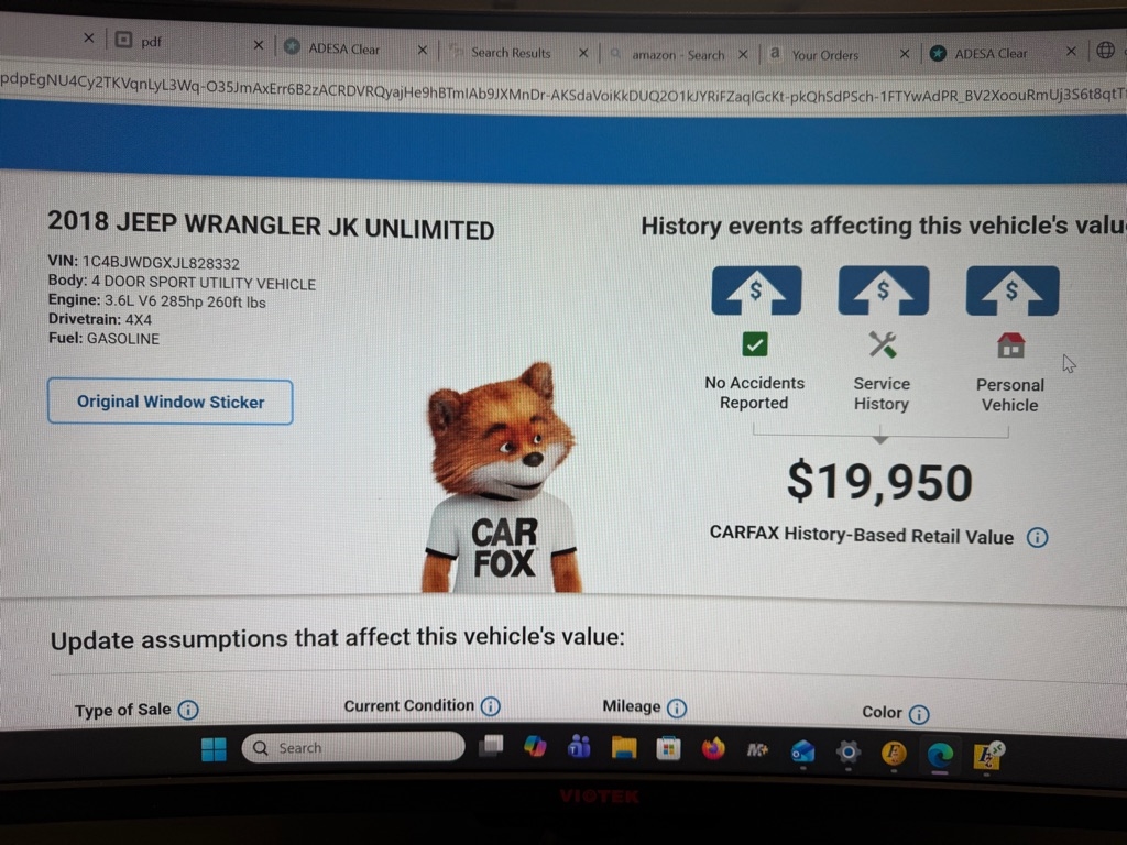 Jeep Wrangler JK Unlimited Sport 4WD 2018