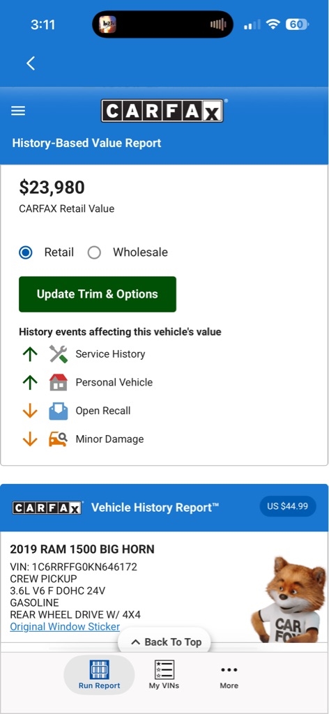 RAM 1500 Big Horn Crew Cab SWB 4WD 2019