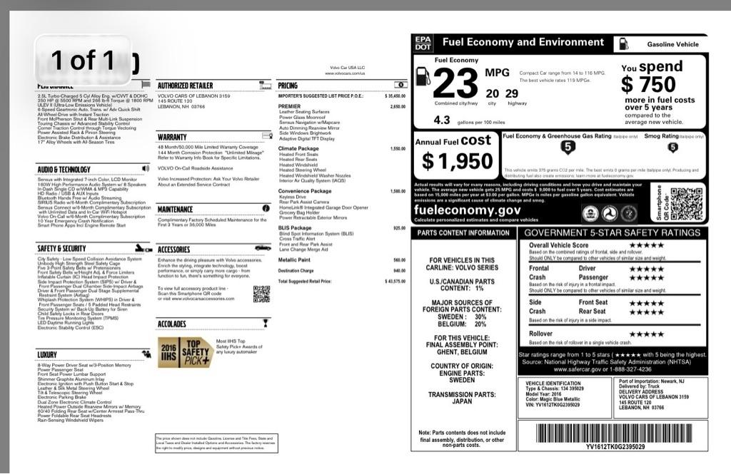 Volvo S60 2.5 Premier 4WD 2016