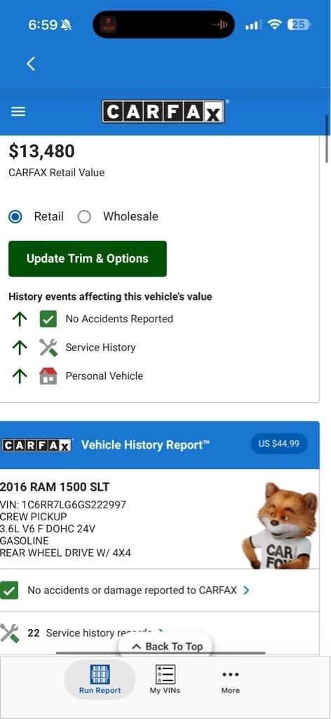 RAM 1500 SLT Crew Cab SWB 4WD 2016