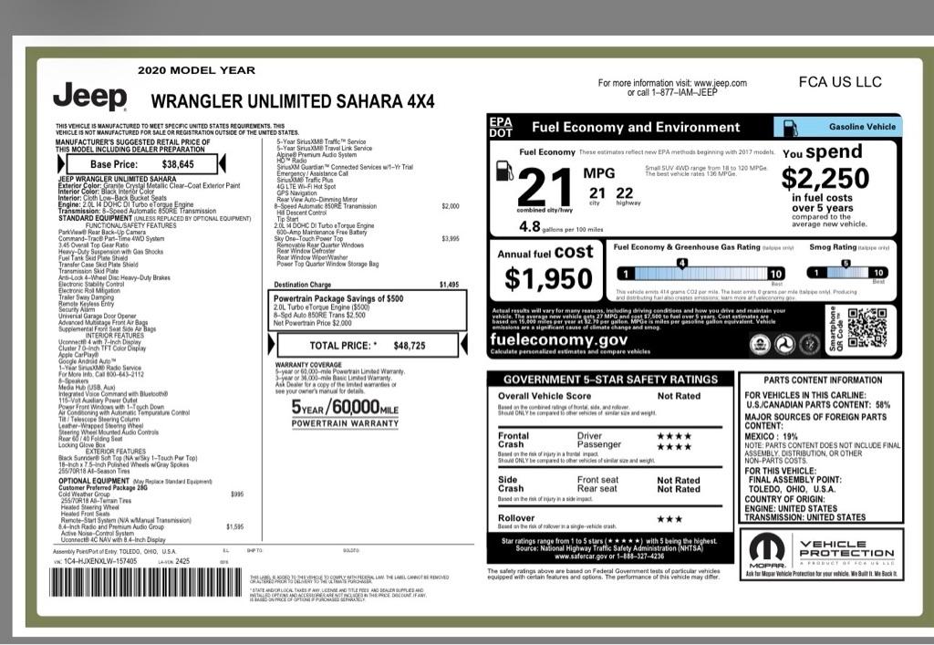 Jeep Wrangler Unlimited North Edition 2020