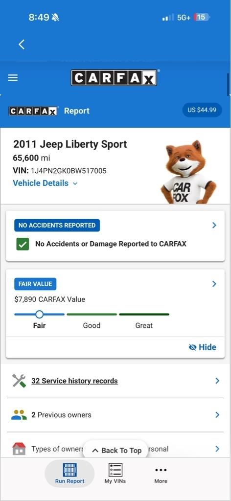 Jeep Liberty Sport 4WD 2011