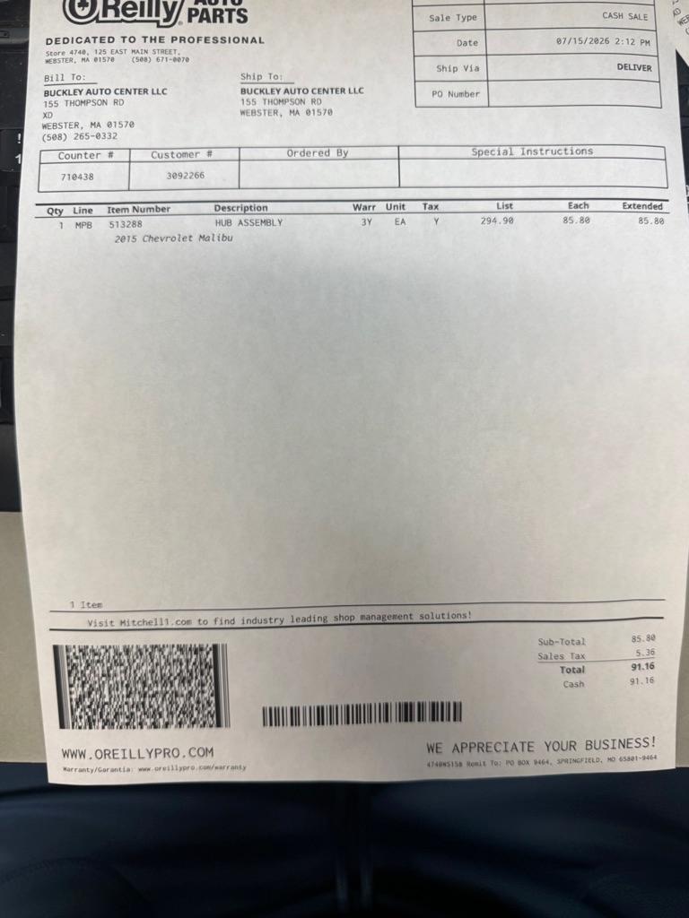 Chevrolet Malibu 2LT 2015