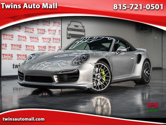 Silver 2014 Porsche 911 Turbo Cabriolet AWD Convertible All-Wheel Drive Automatic