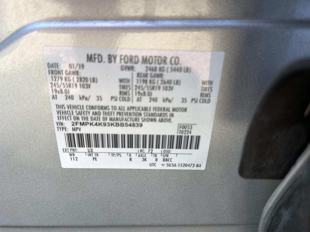 Ford Edge Titanium AWD 2019