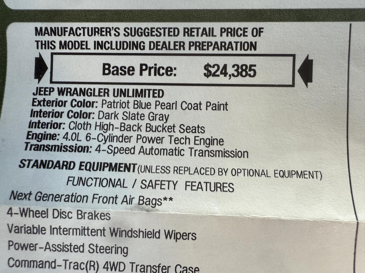 Jeep Wrangler Sport 2004