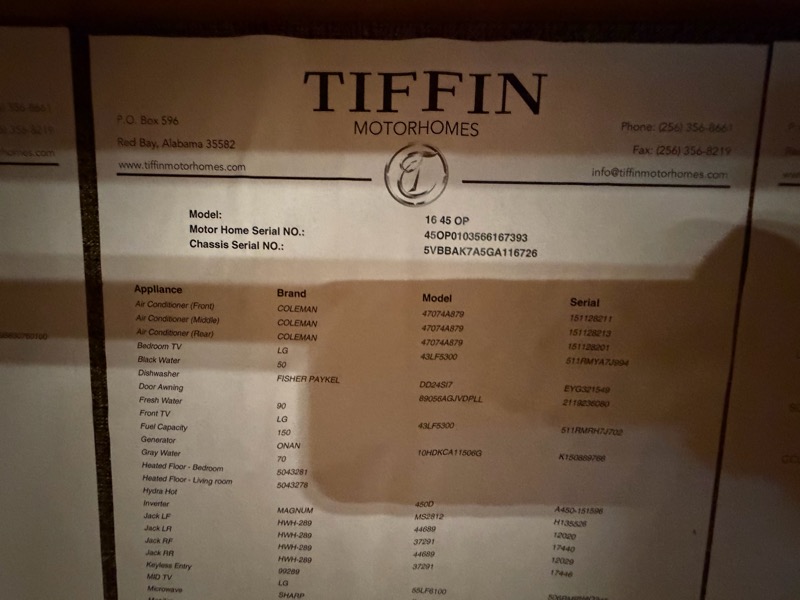 Tiffin Motorhomes Allegro Bus  2016