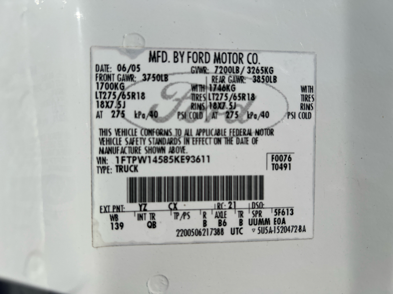 Ford F-150 4WD SuperCrew 139" FX4 2005 Ford F-150 4WD SuperCrew 139" FX4 2005