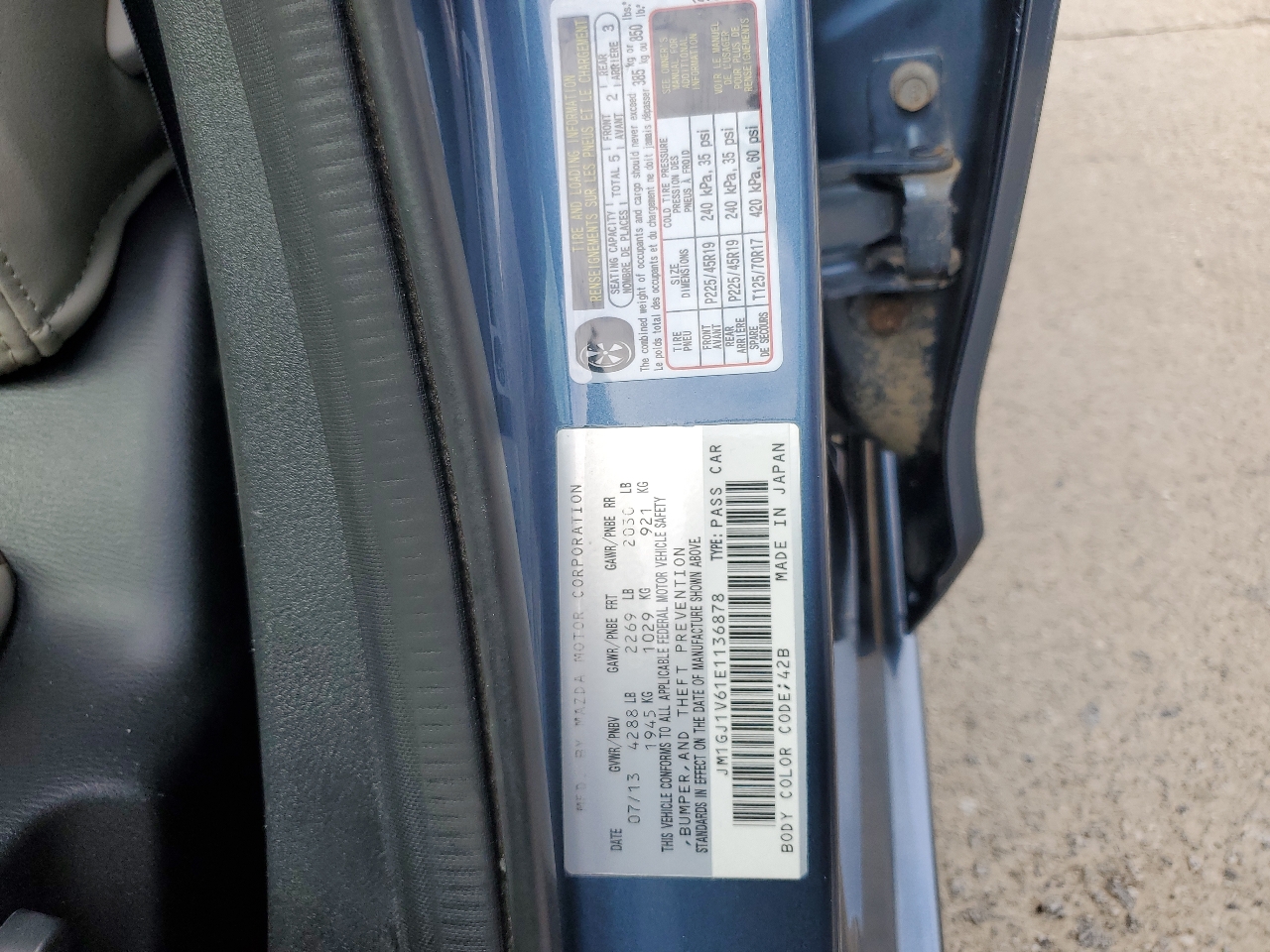 Mazda MAZDA6 4dr Sdn Auto i Touring 2014 Mazda MAZDA6 4dr Sdn Auto i Touring 2014