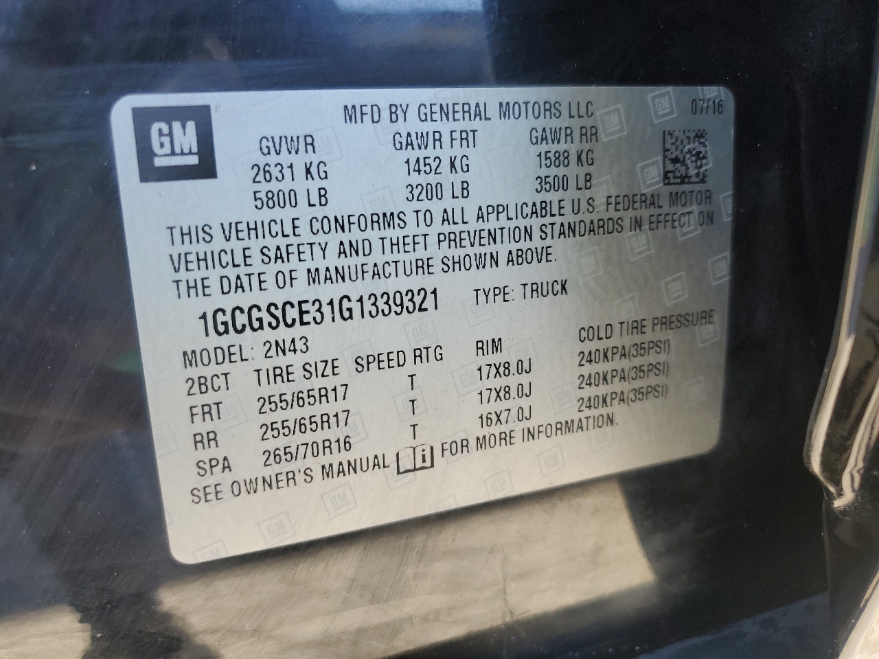 Chevrolet Colorado 1LT Crew Cab 2WD 2016