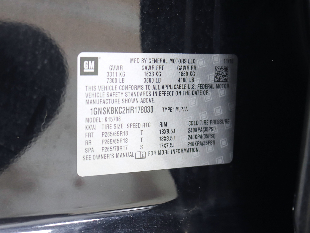 Chevrolet Tahoe LT 4WD 2017