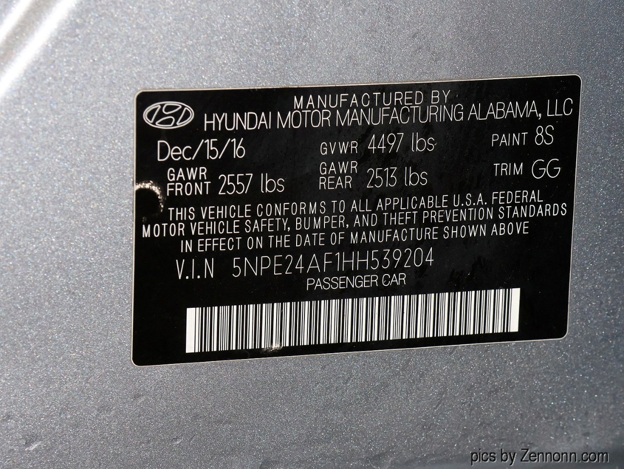 Hyundai Sonata 2.4L 2017