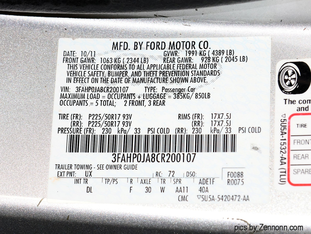 Ford Fusion 4dr Sdn SEL FWD 2012