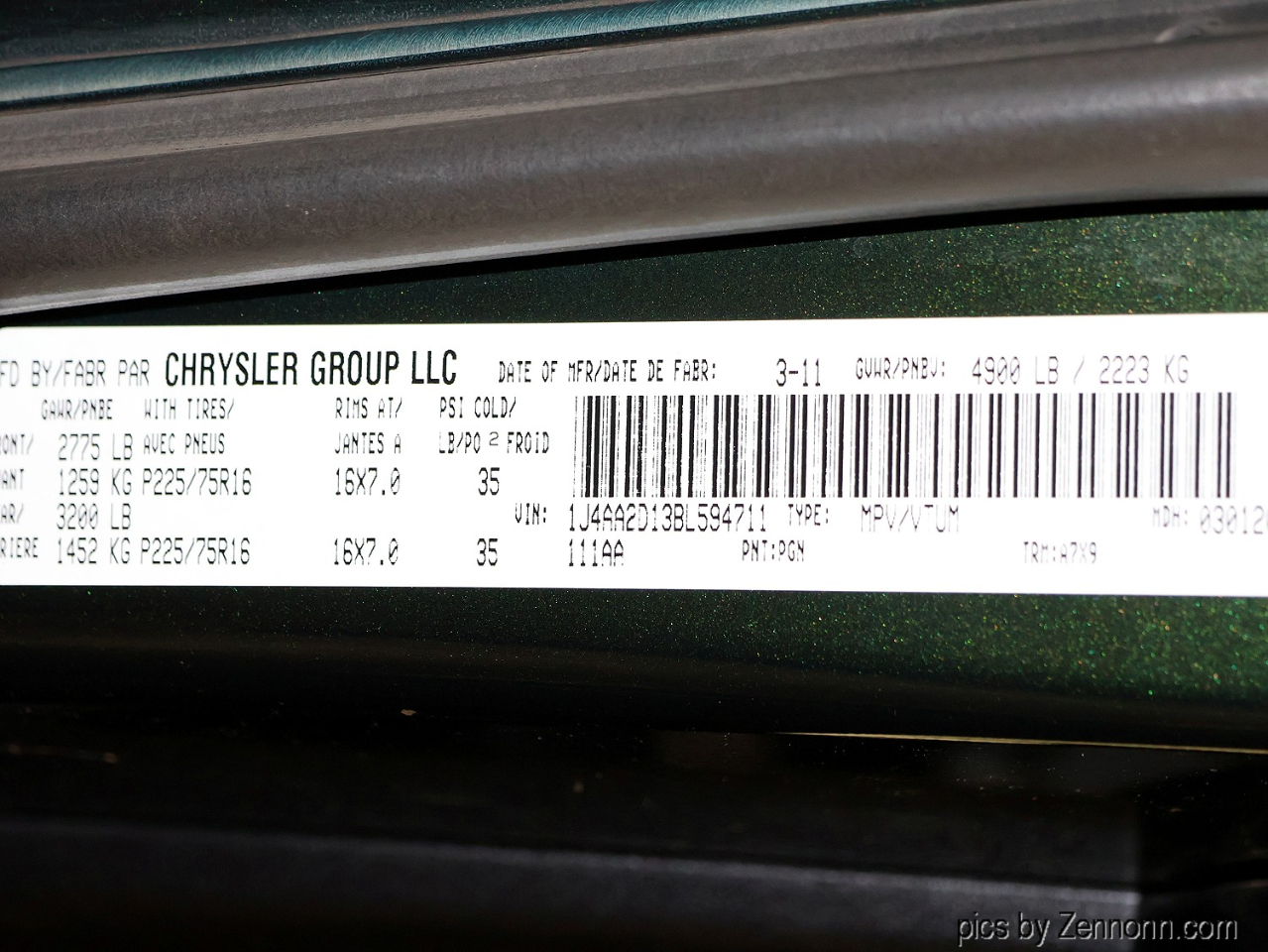 Jeep Wrangler 4WD 2dr Sport 2011