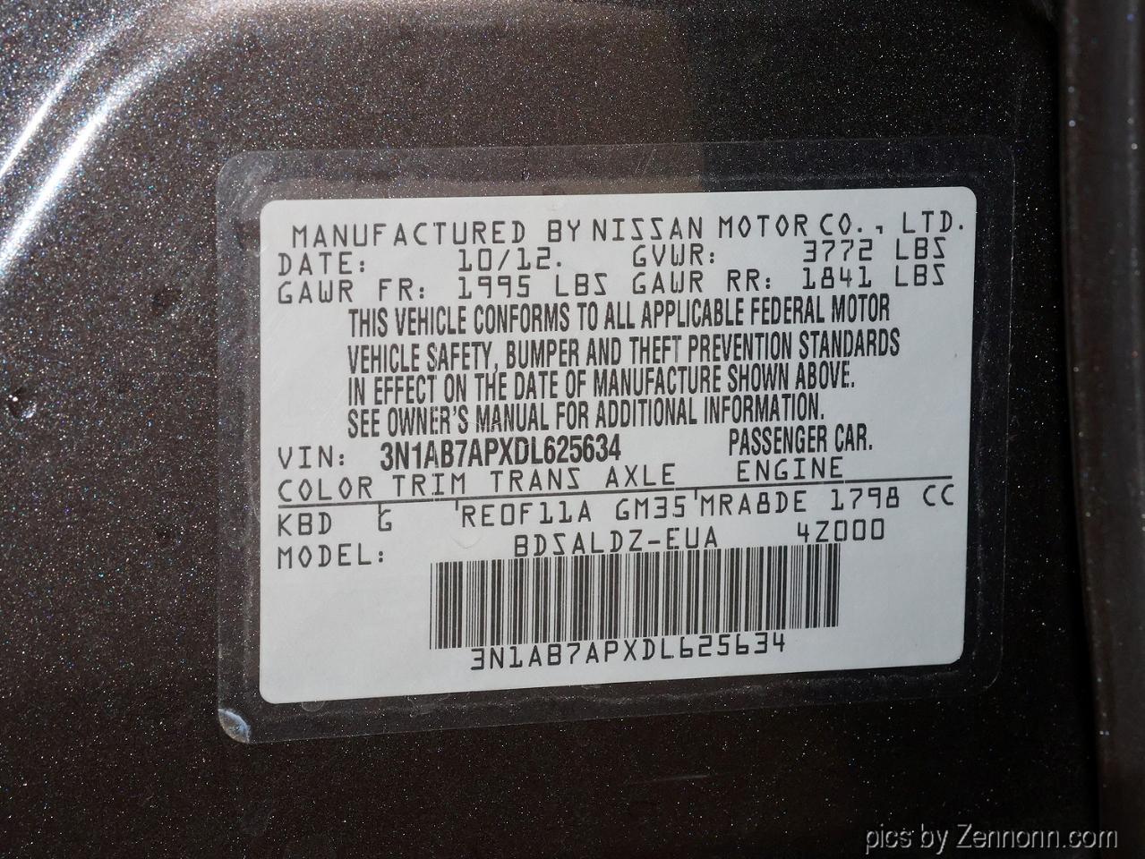 Nissan Sentra 4dr Sdn I4 CVT SV 2013