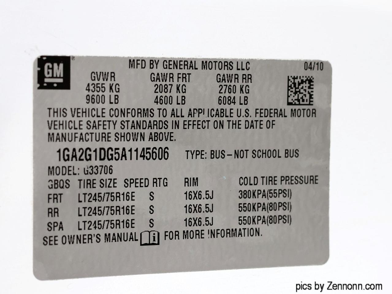 Chevrolet Express Passenger RWD 3500 155" LT 2010