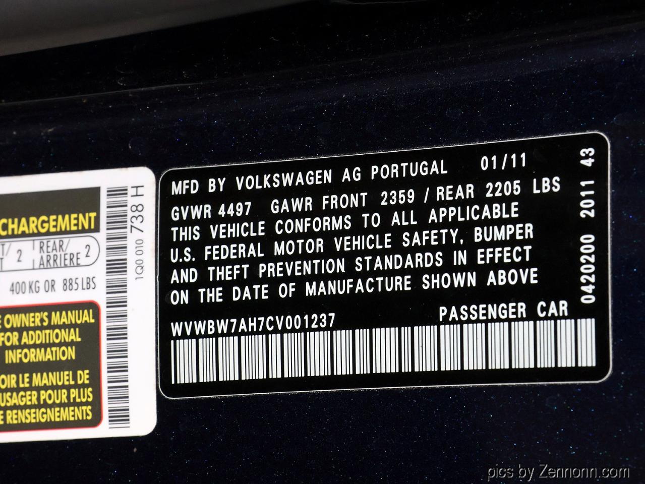 Volkswagen Eos 2dr Conv Komfort SULEV 2012