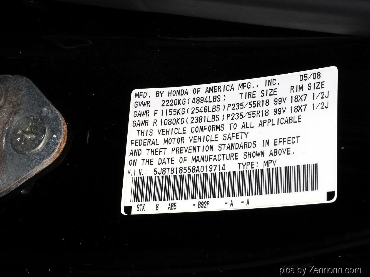 Acura RDX 4WD 4dr Tech Pkg 2008