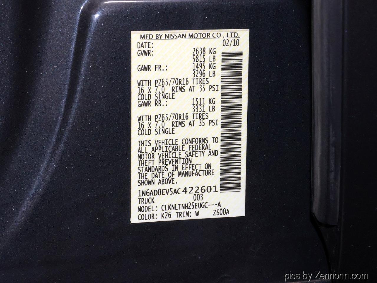 Nissan Frontier 4WD Crew Cab SWB Auto SE 2010