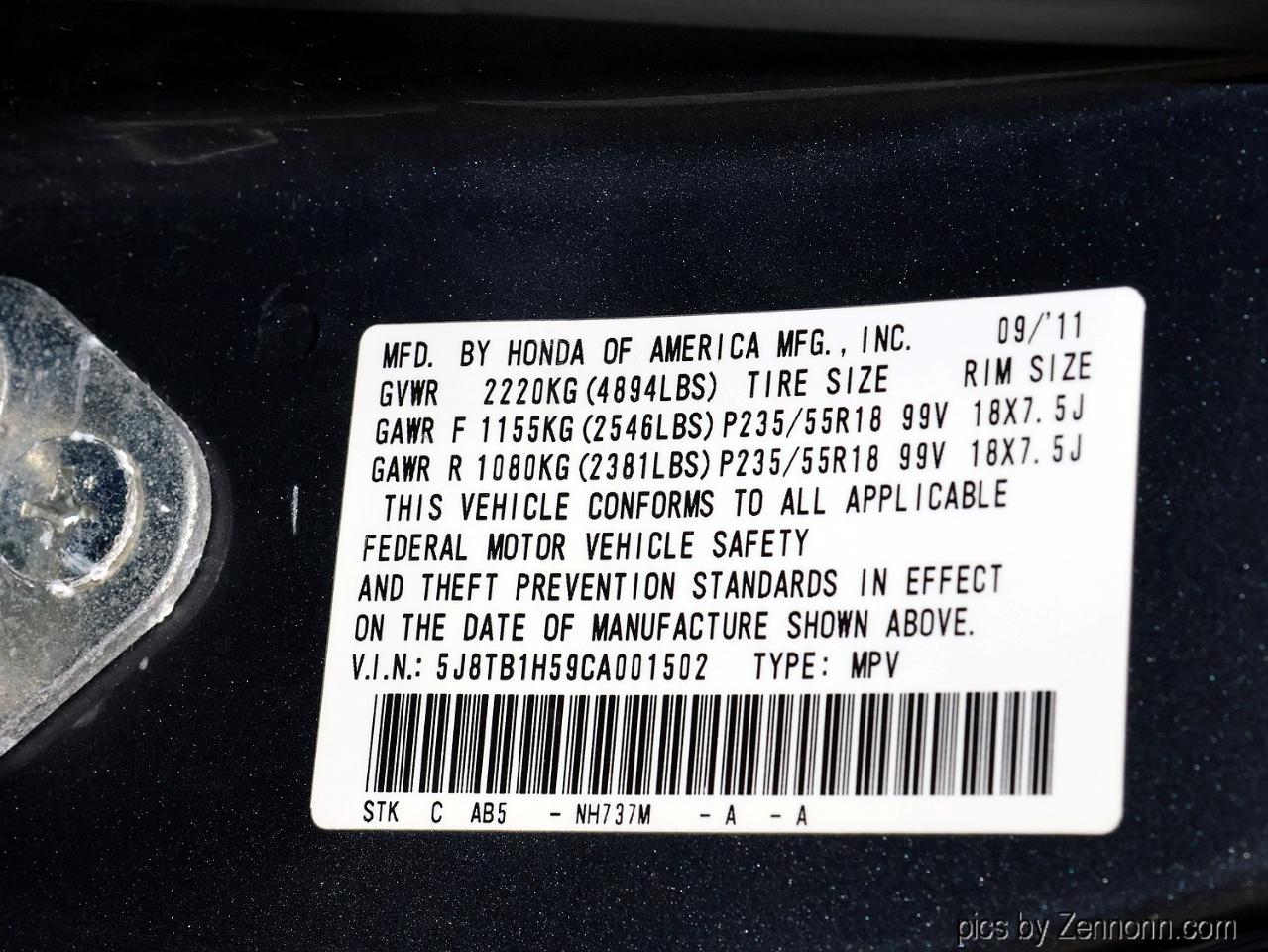 Acura RDX AWD 4dr Tech Pkg 2012