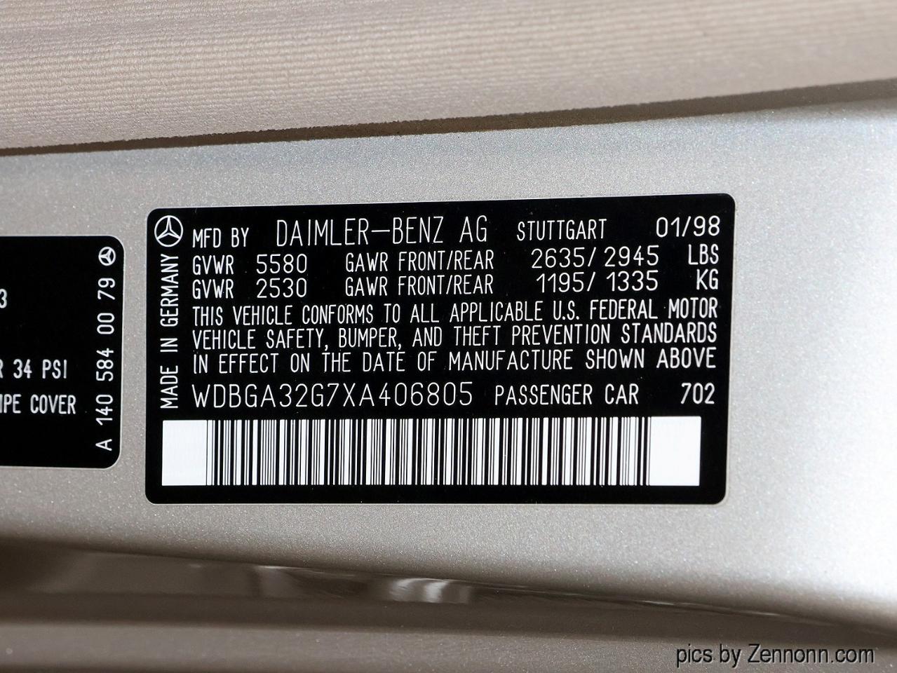 Mercedes-Benz S-Class 4dr Sdn 3.2L SWB 1999