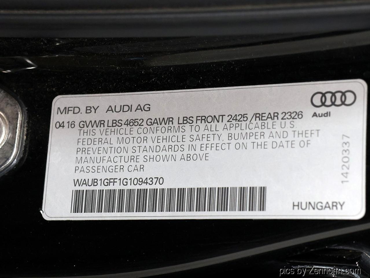 Audi S3 4dr Sdn quattro Premium Plus 2016
