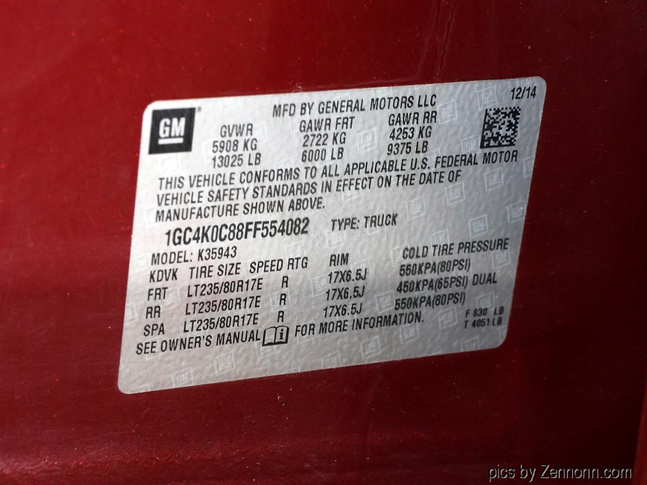Chevrolet Silverado 3500HD Built After Aug 14  2015