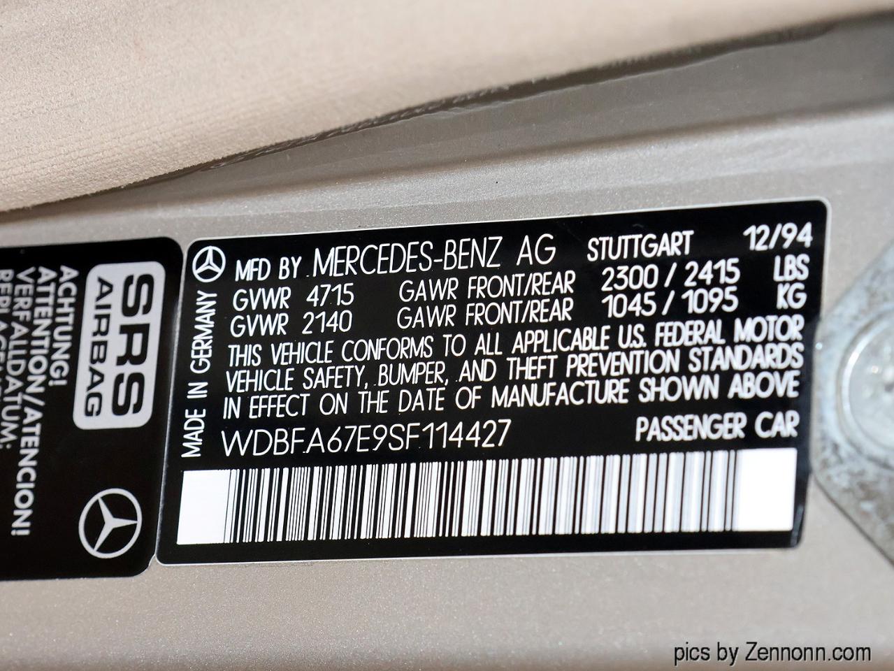 Mercedes-Benz SL Class 2dr Roadster 5.0L 1995