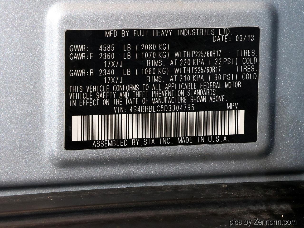 Subaru Outback 4dr Wgn H4 Auto 2.5i Limited 2013