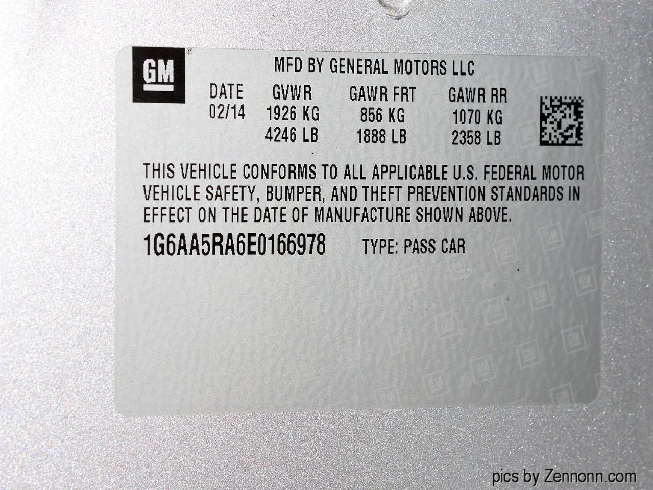 Cadillac ATS 4dr Sdn 2.5L Standard RWD 2014