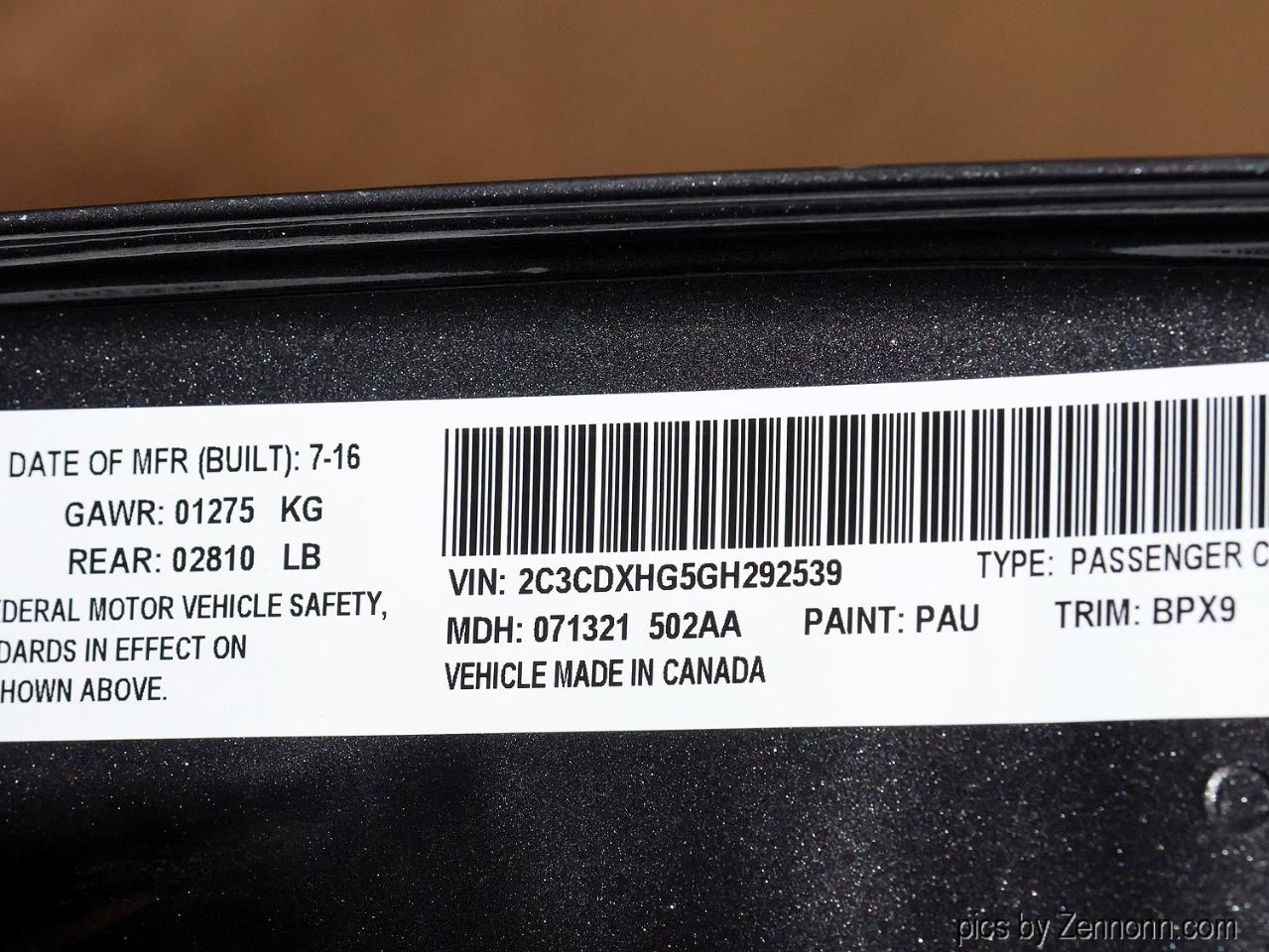 Dodge Charger 4dr Sdn SXT RWD 2016