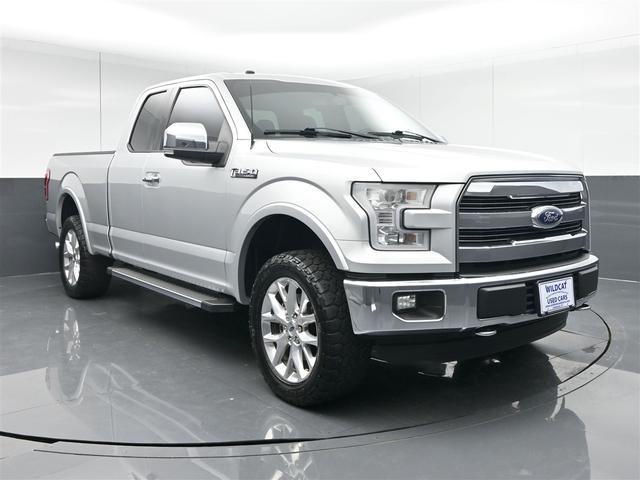 Silver 2016 Ford F-150 Lariat SuperCab LB 4WD Pickup Truck Four-Wheel Drive Automatic