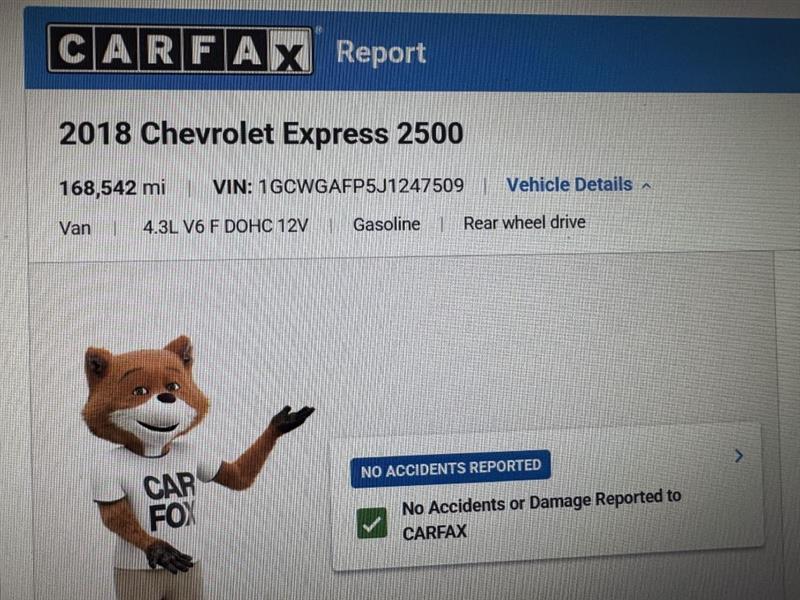 Chevrolet Express 2500 Cargo 2018