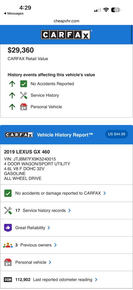 Lexus GX 460 Base 2019