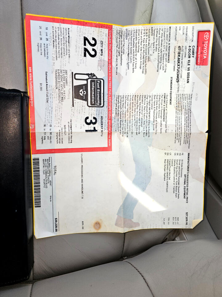 Toyota Camry XLE V6 2007