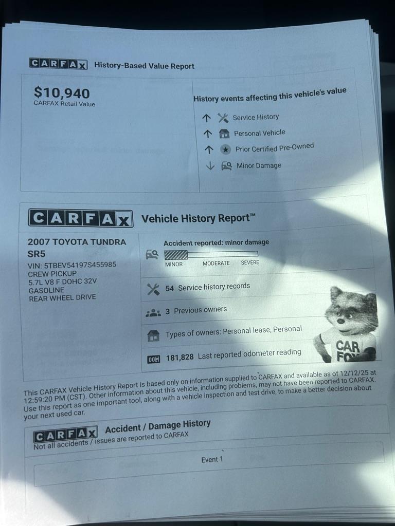 Toyota Tundra SR5 CrewMax 6AT 2WD 2007