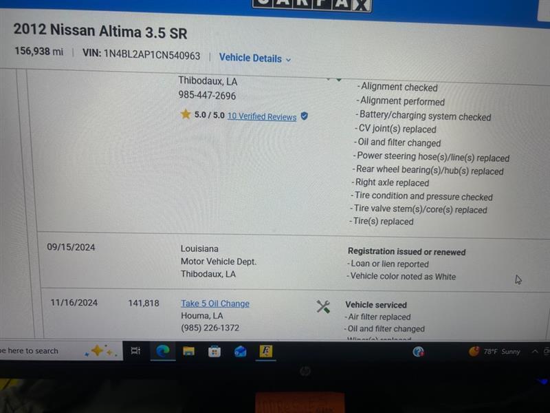 Nissan Altima 3.5 SR 2012
