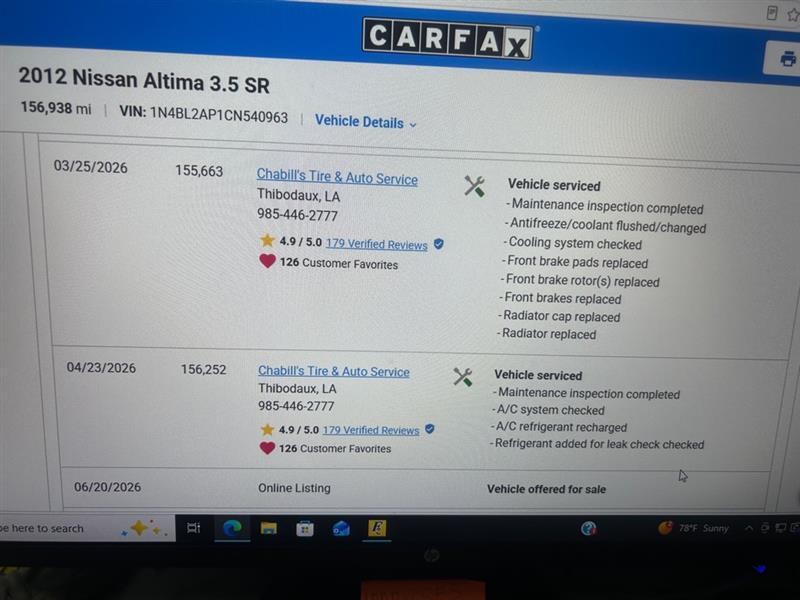 Nissan Altima 3.5 SR 2012
