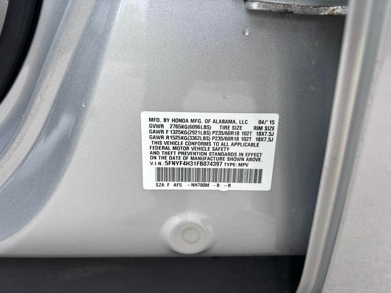 Honda Pilot SE 4WD 2015